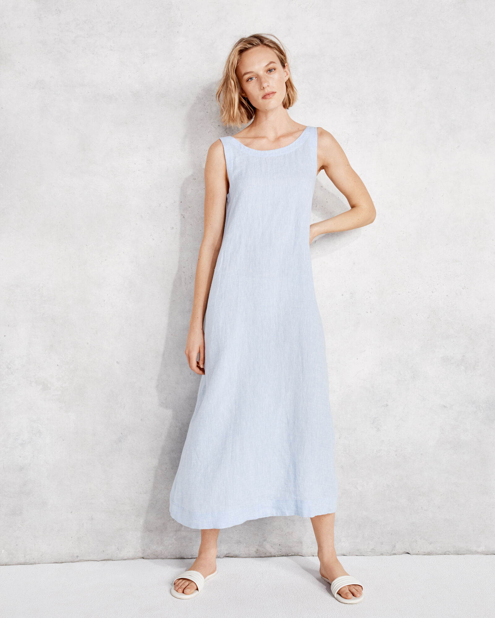 Linen midi dress shop