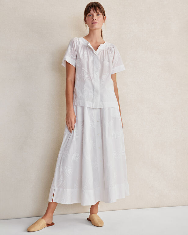 Organic Cotton Embroidered Voile Top
