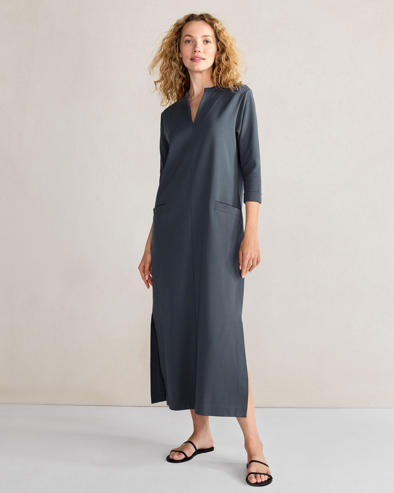 Woman within shop lounge dresses