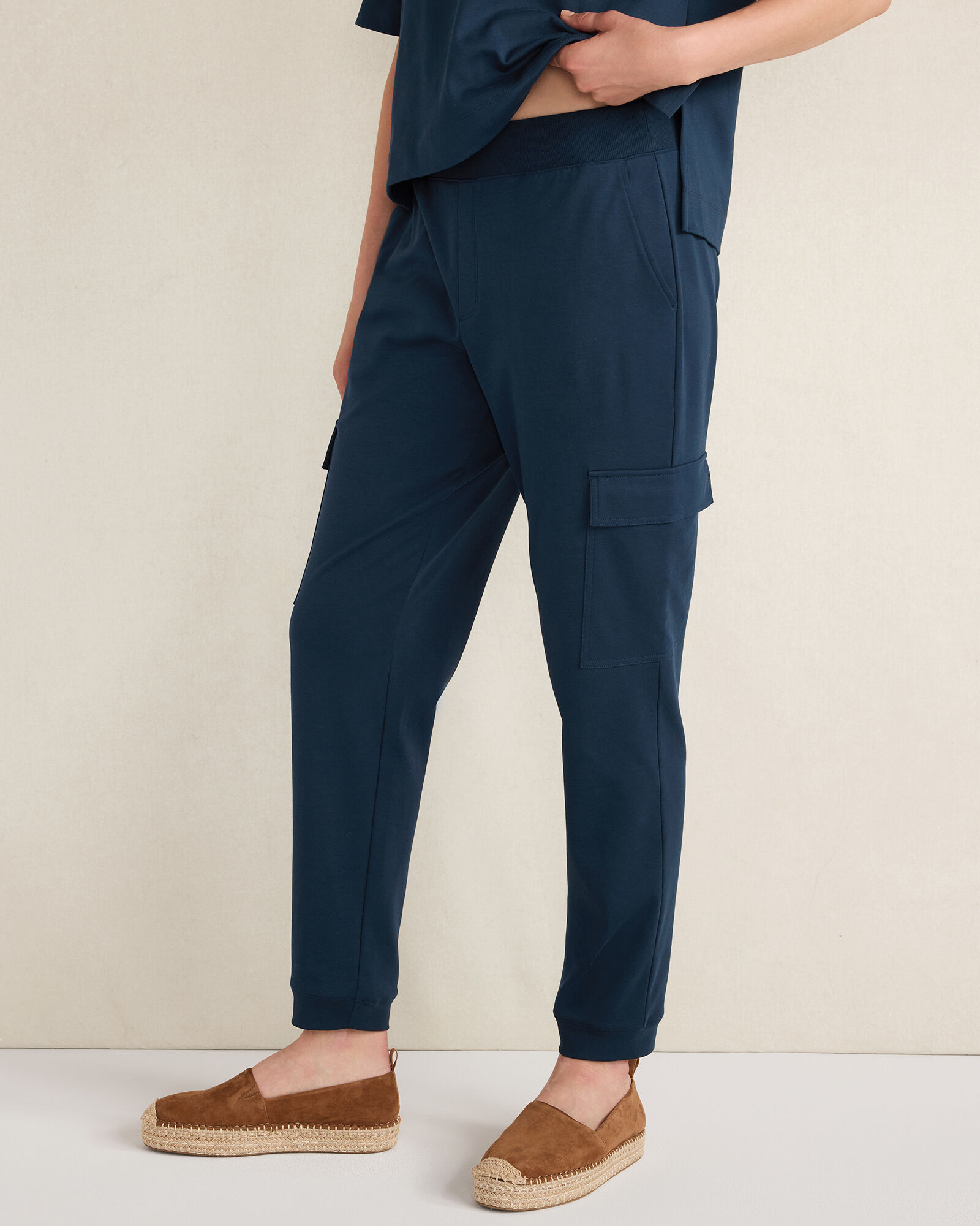 Organic Cotton Interlock Cargo Pants