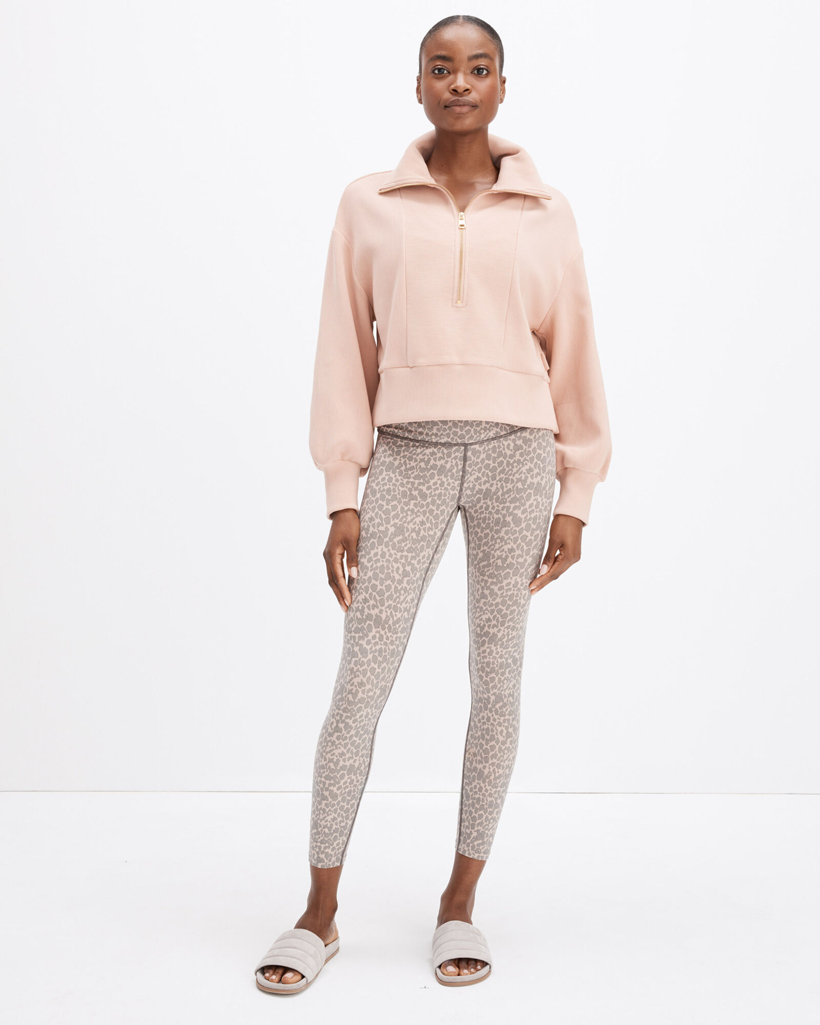 half zip sweatshirt and leggings set