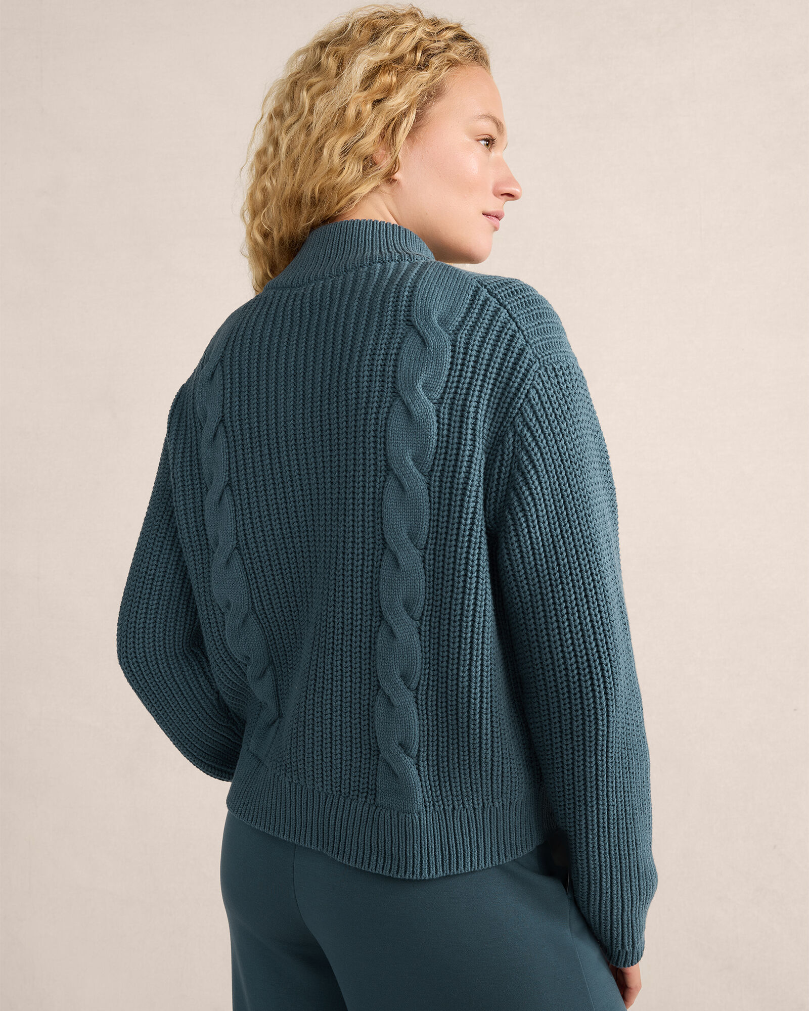 Cotton Mixed Stitch Double-Zip Cardigan | Haven Well Within