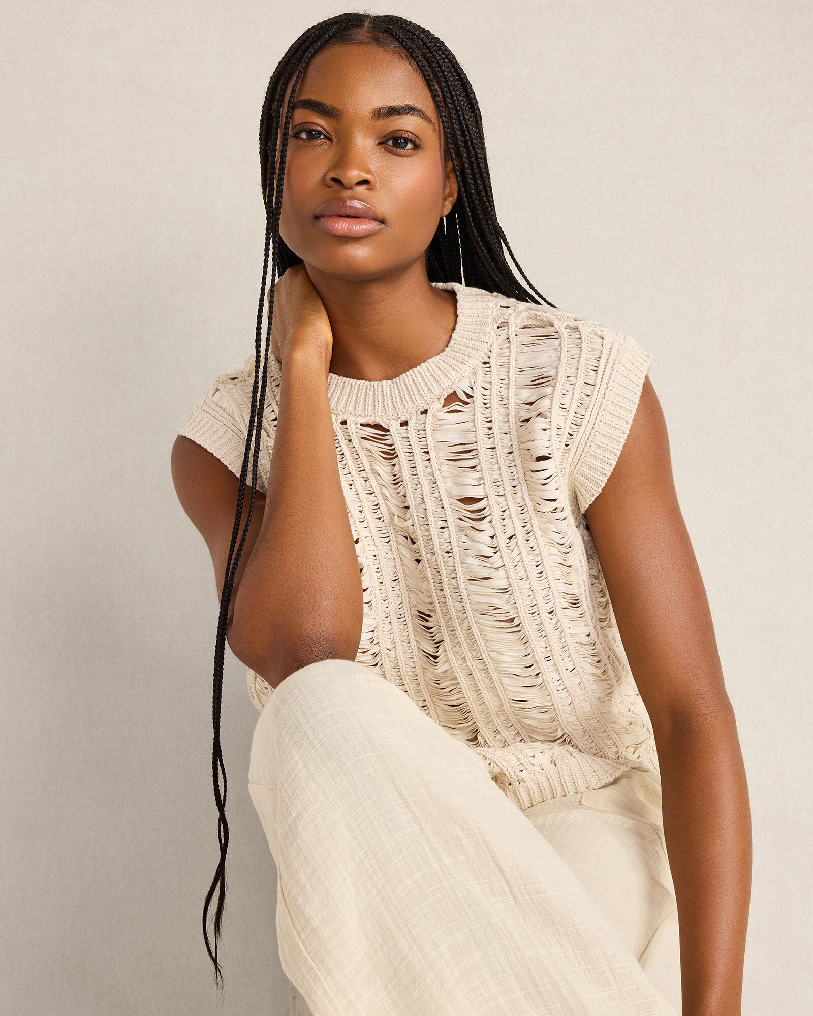 Organic Cotton Tape Yarn Sweater Vest