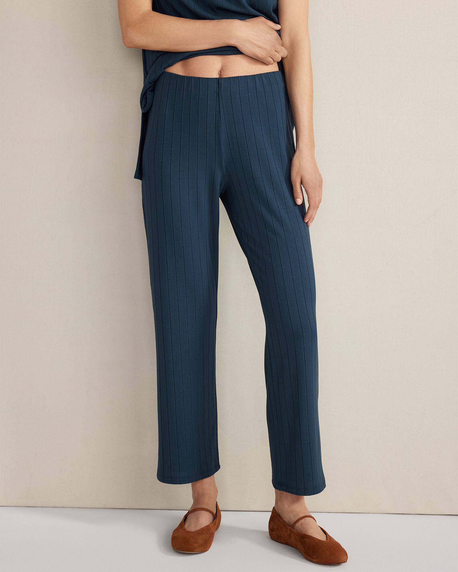Ribbed Kick Flare Pants
