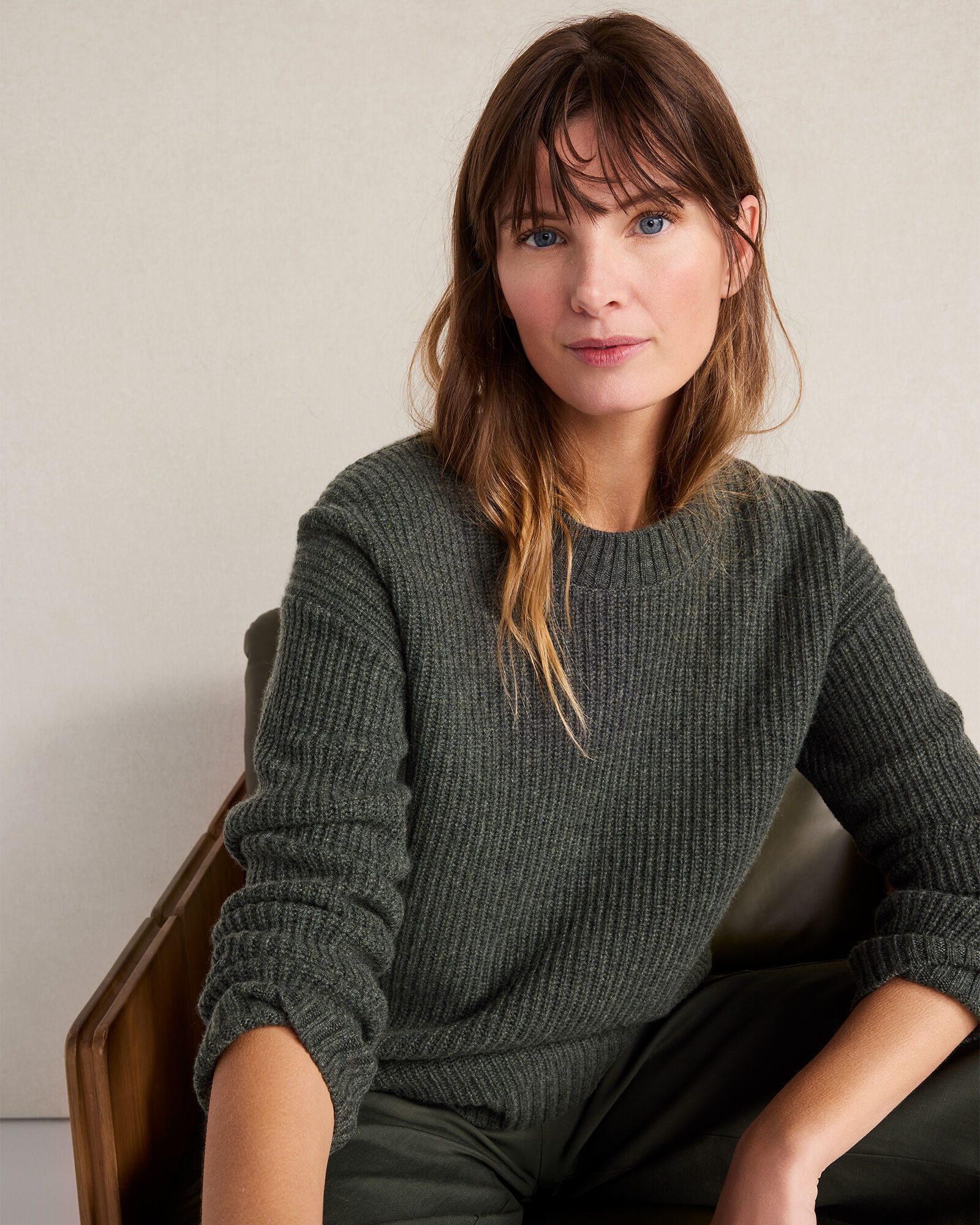 Cashmere Shaker Stitch Crewneck Sweater