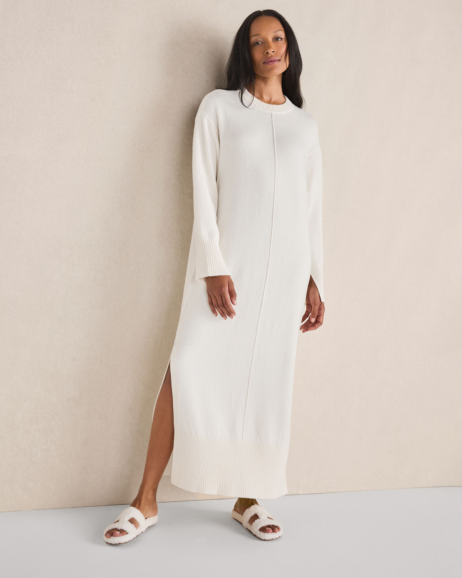 fitted lace wedding dress Michelle Beige Maxi Dress | Organic Cotton main image 1