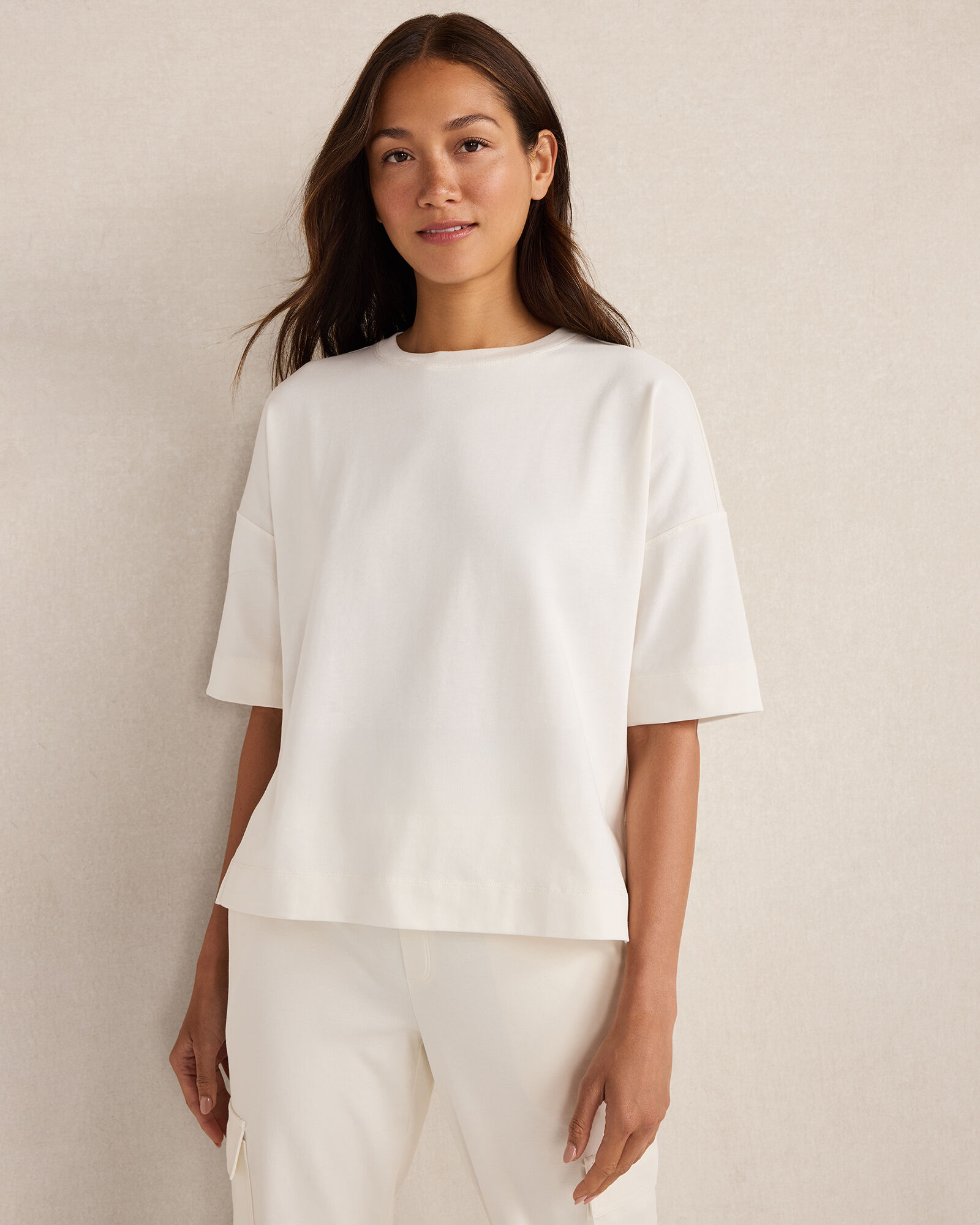 Organic cotton jersey suede finish long-tee