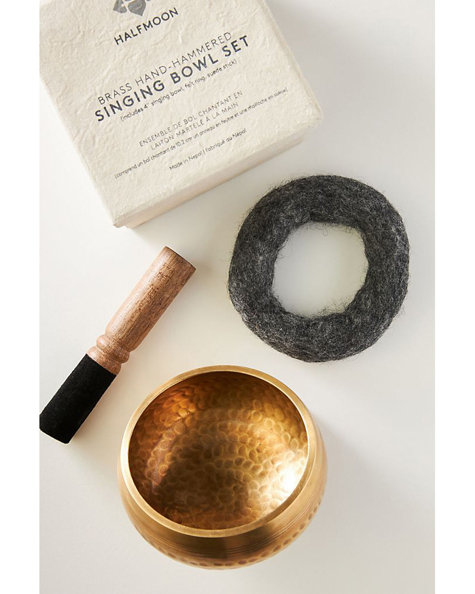 b, halfmoon Brass Singing Bowl