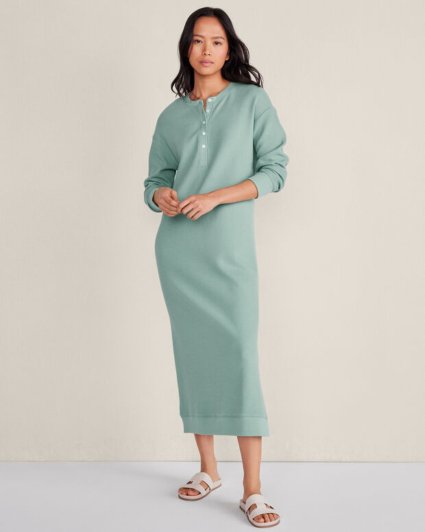 knit henley dress Organic Cotton Waffle product-category:tops