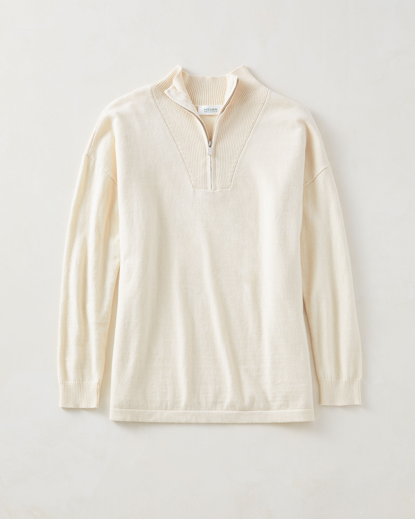 Cotton Cashmere Half-Zip Pullover | Haven Well Within