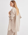Linen Oversized Shirt - Camel