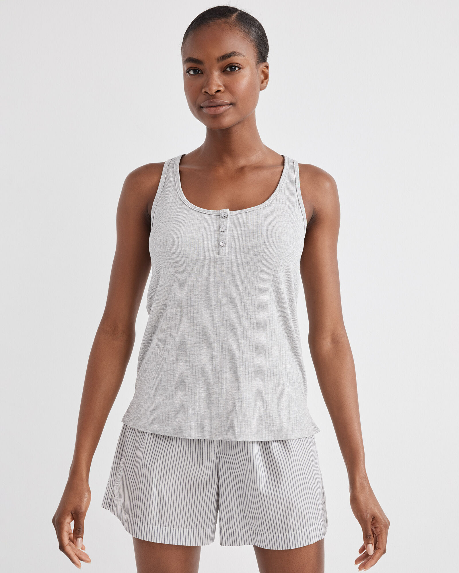 Lightweight Cotton Poplin Striped Pajama Shorts