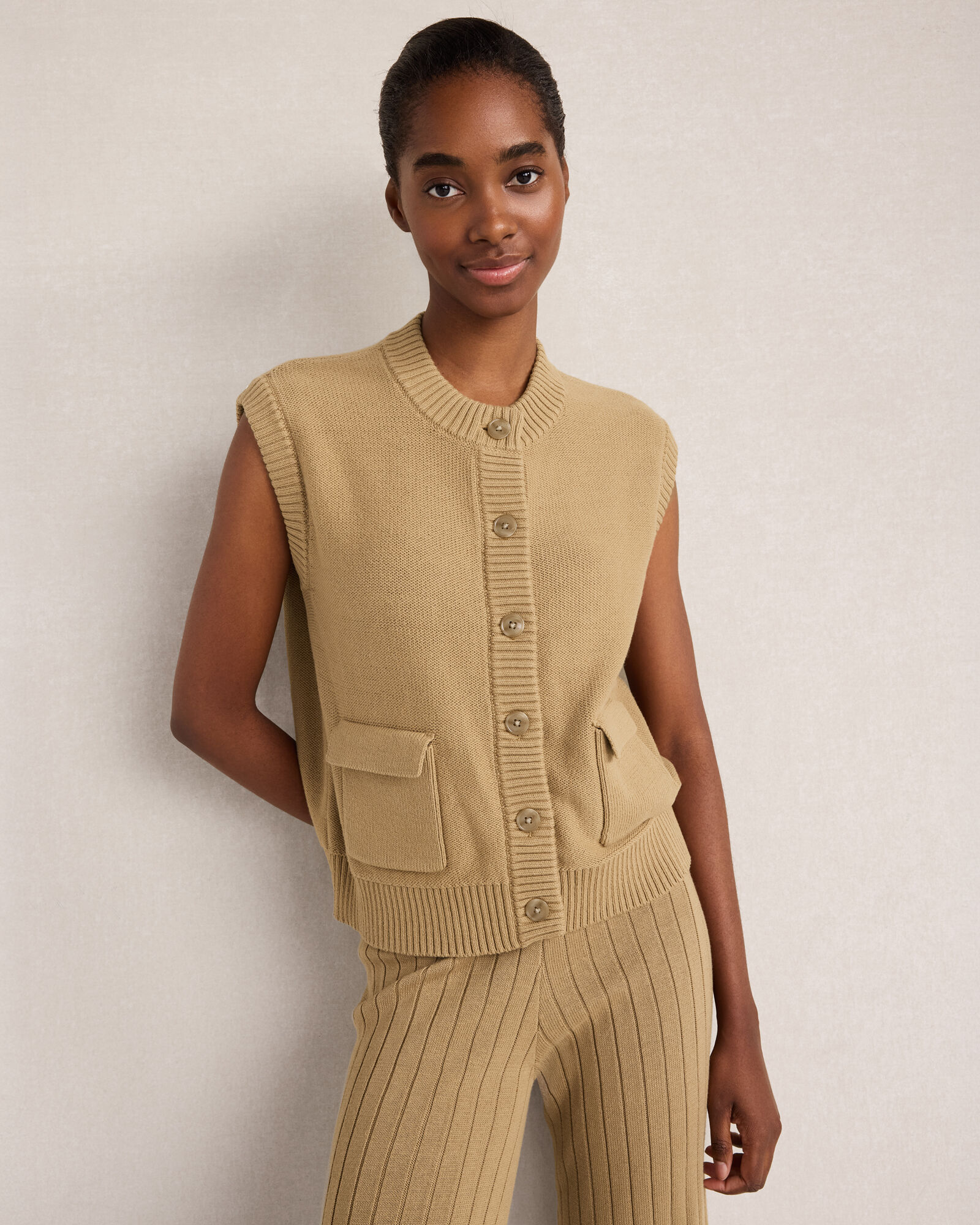 Organic Cotton Button Front Vest