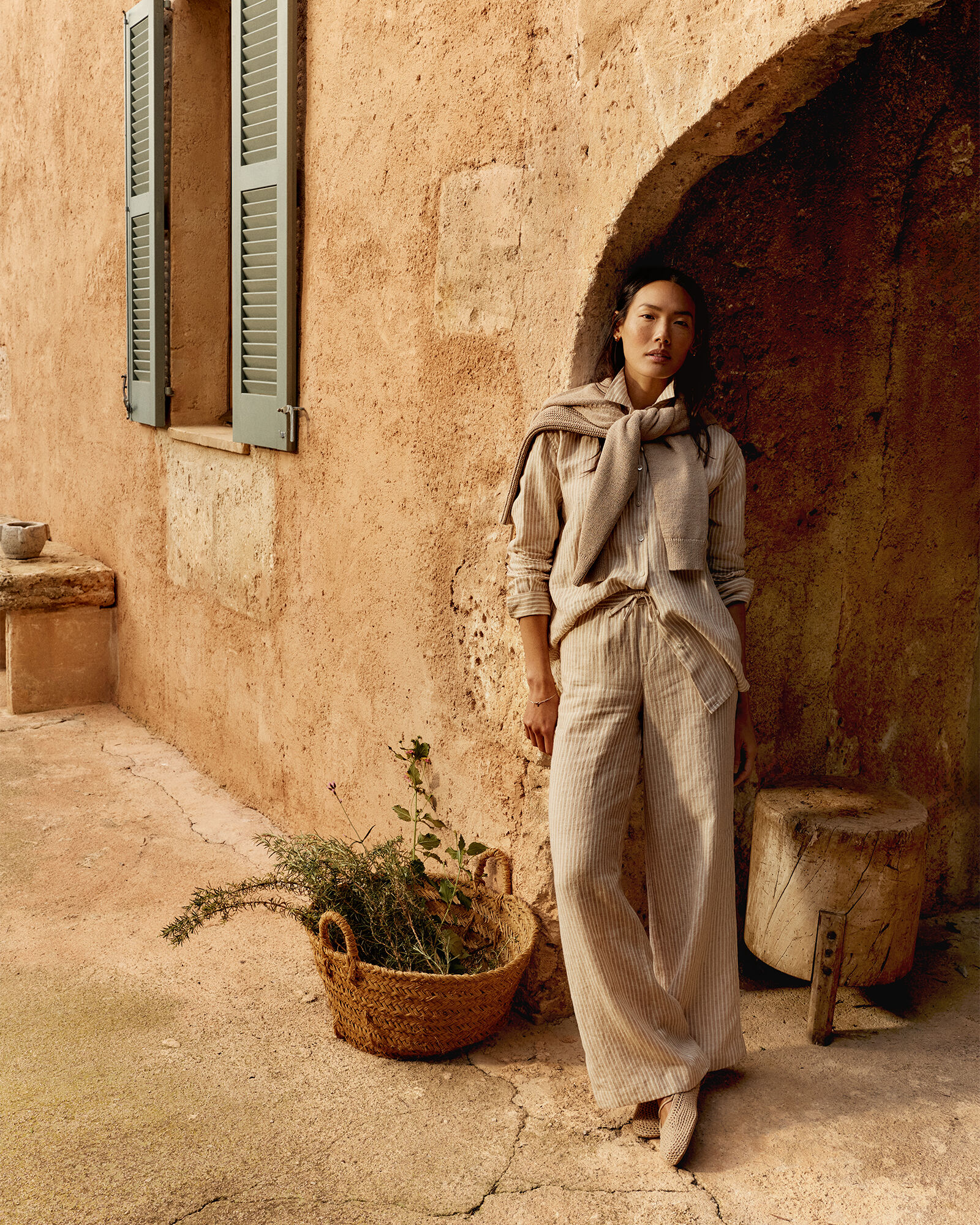 Everweave Linen Stripe Relaxed Pants