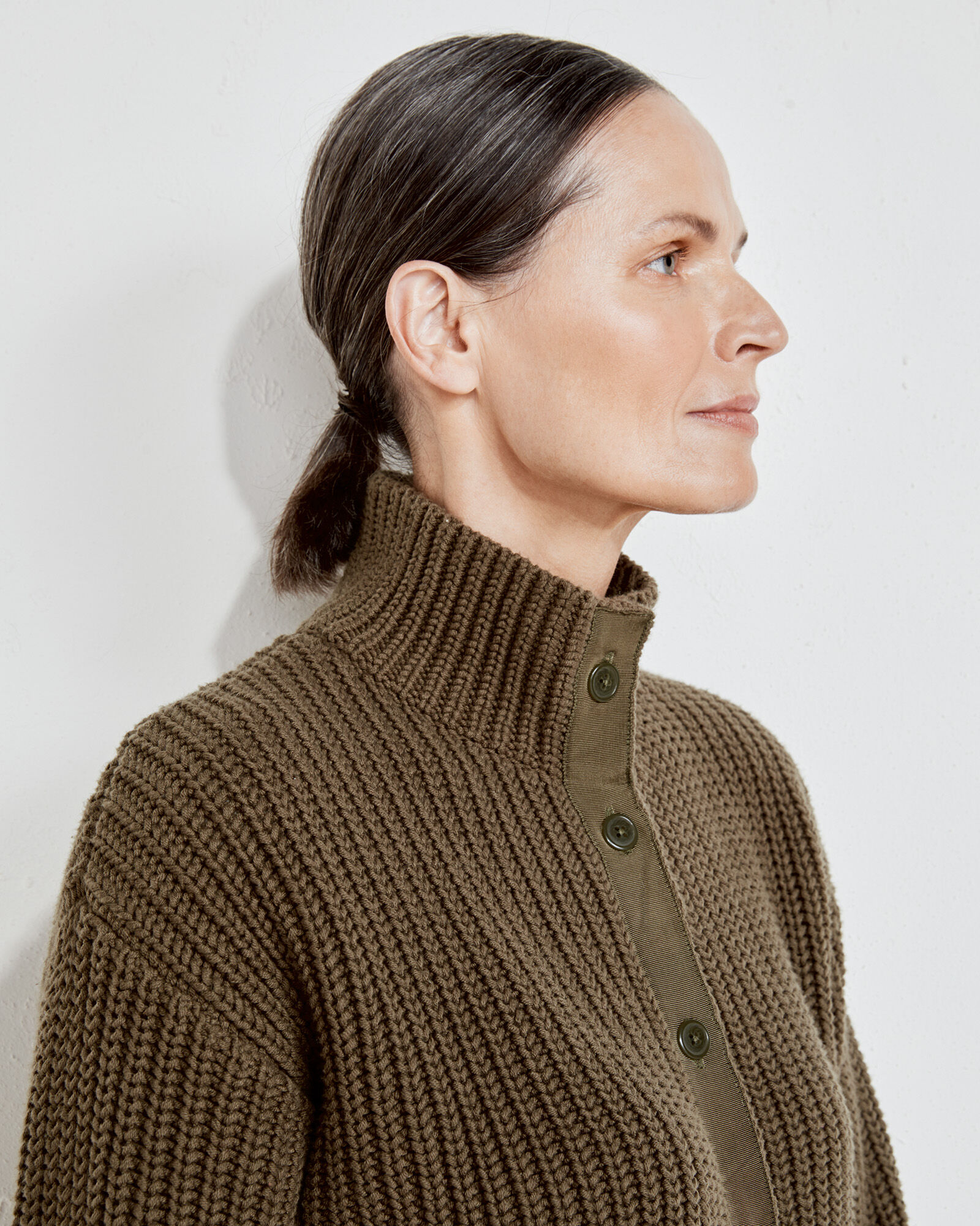 Button front shaker cardigan 2025
