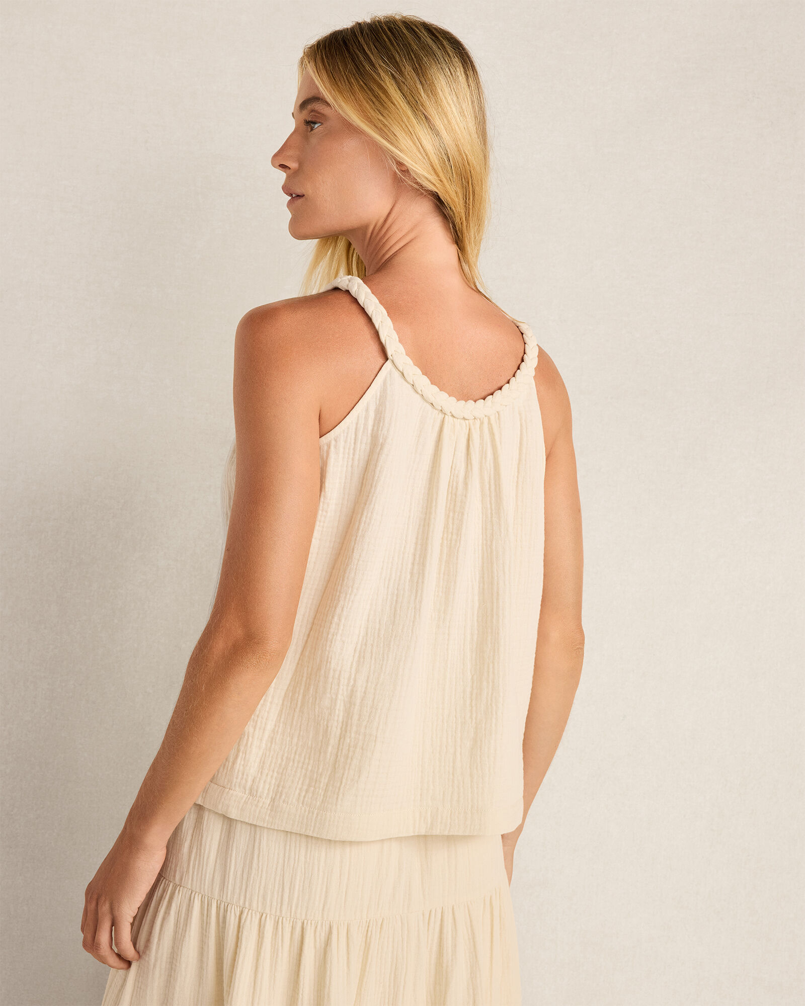 Organic Cotton Gauze Braided Top