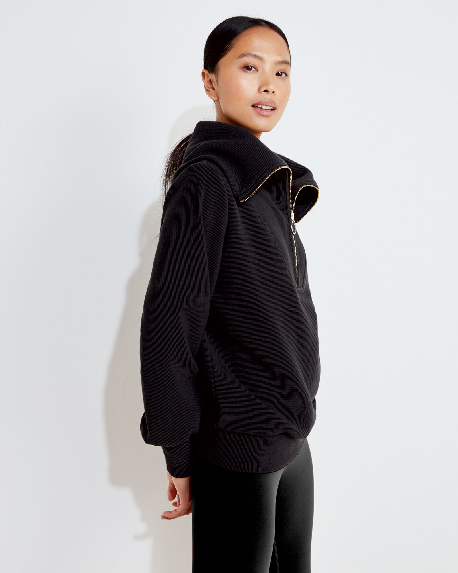 Varley Ribbed Half-Zip Sweatshirt