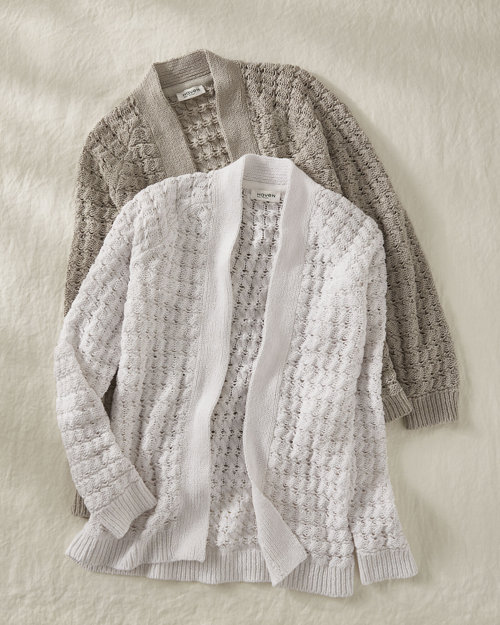 White open stitch cardigan shop