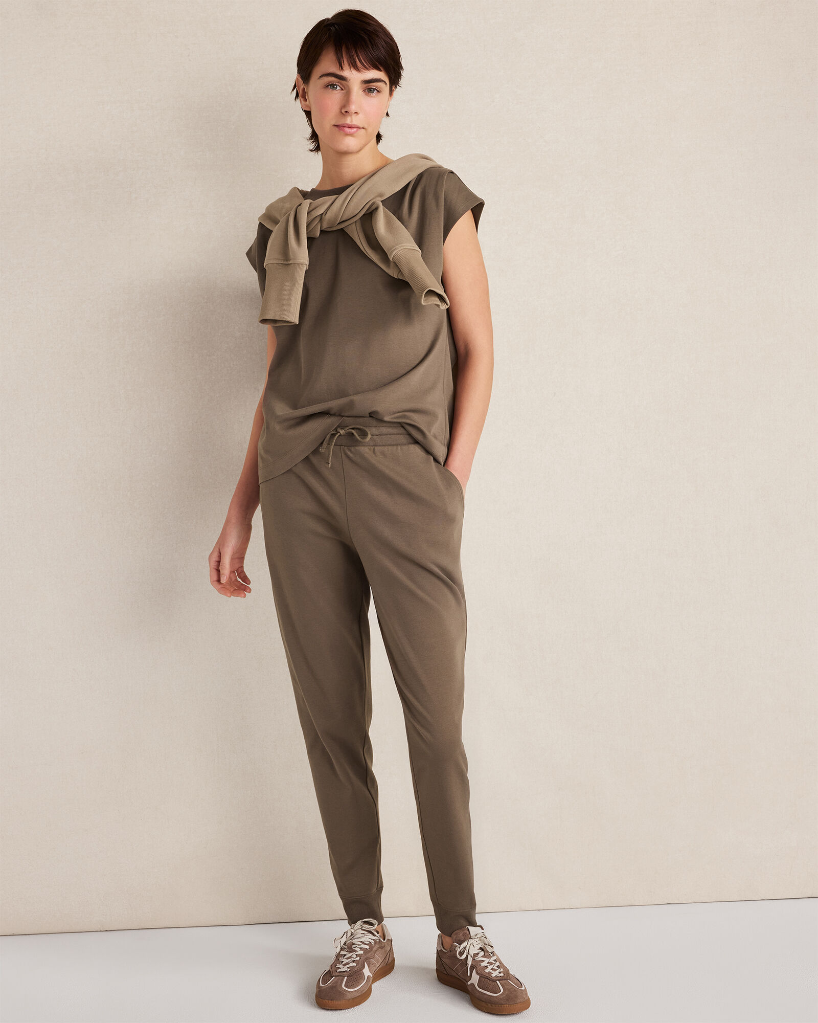 Organic Cotton Interlock Pleated Tee