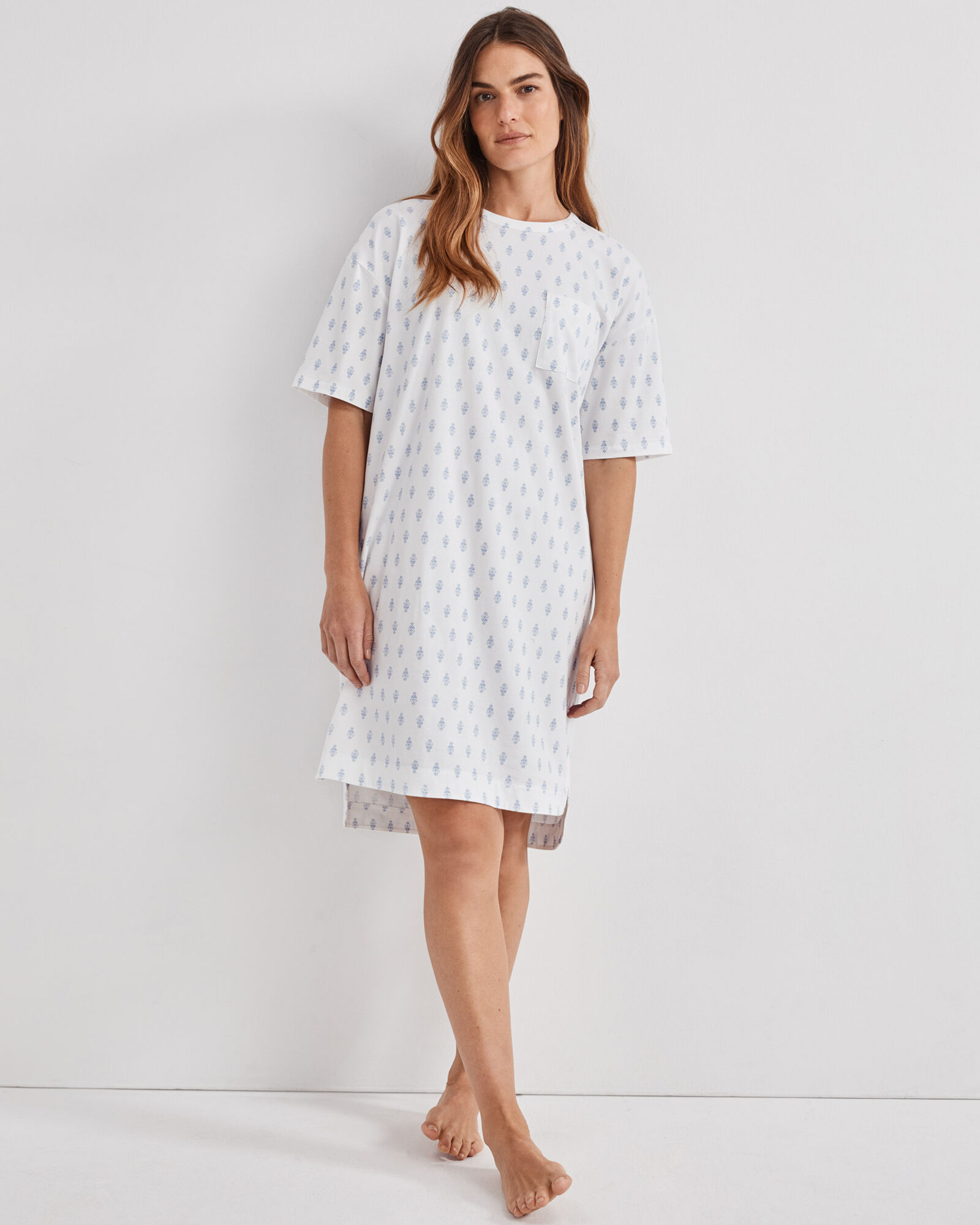cotton dress sewing pattern Organic Cotton Nightdress Saturday | Navy