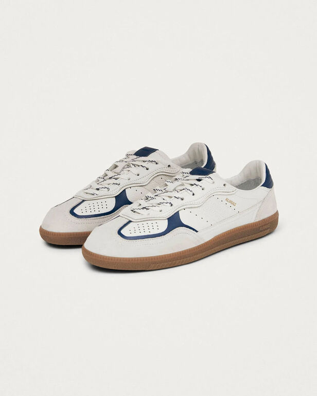 ALOHAS Tb.490 Rife Grain White Navy Leather Sneakers