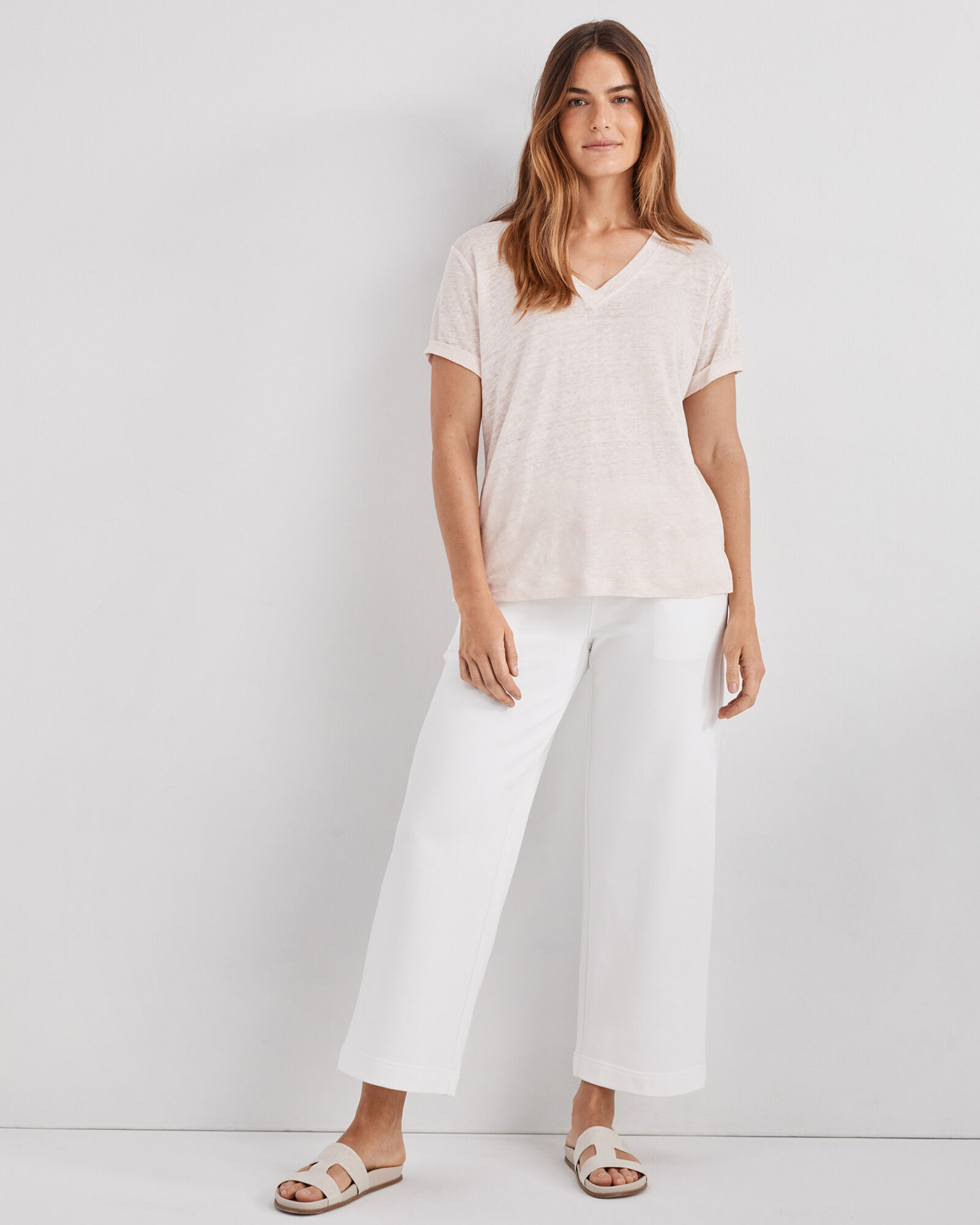 Linen Jersey V-Neck Tee
