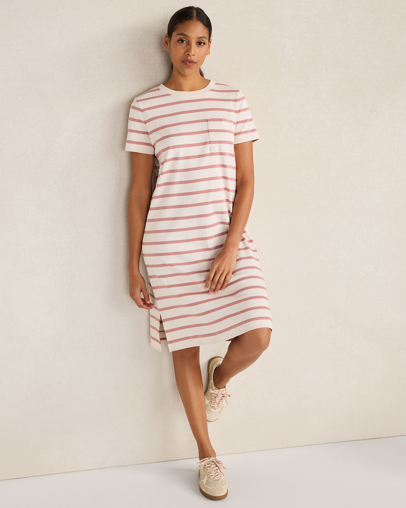 Organic Cotton Interlock Striped T-Shirt Dress