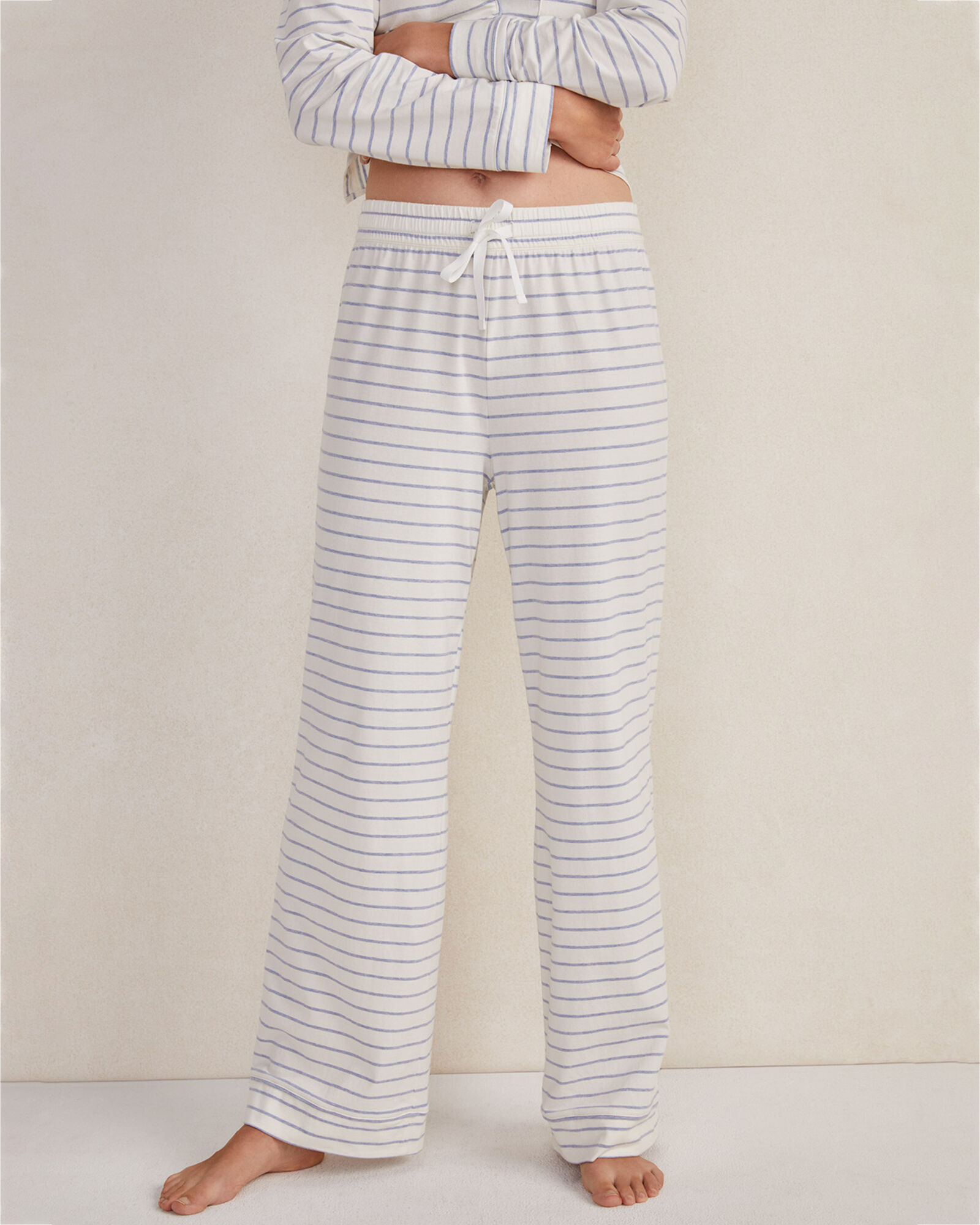 Striped organic-cotton pyjama trousers main image 1