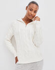 Cable Knit Half-Zip Sweater