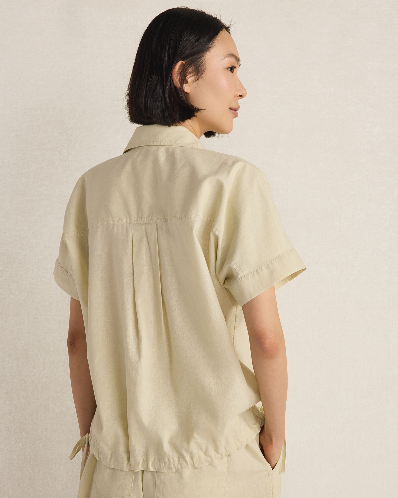 Organic Cotton Linen Button-Down Top