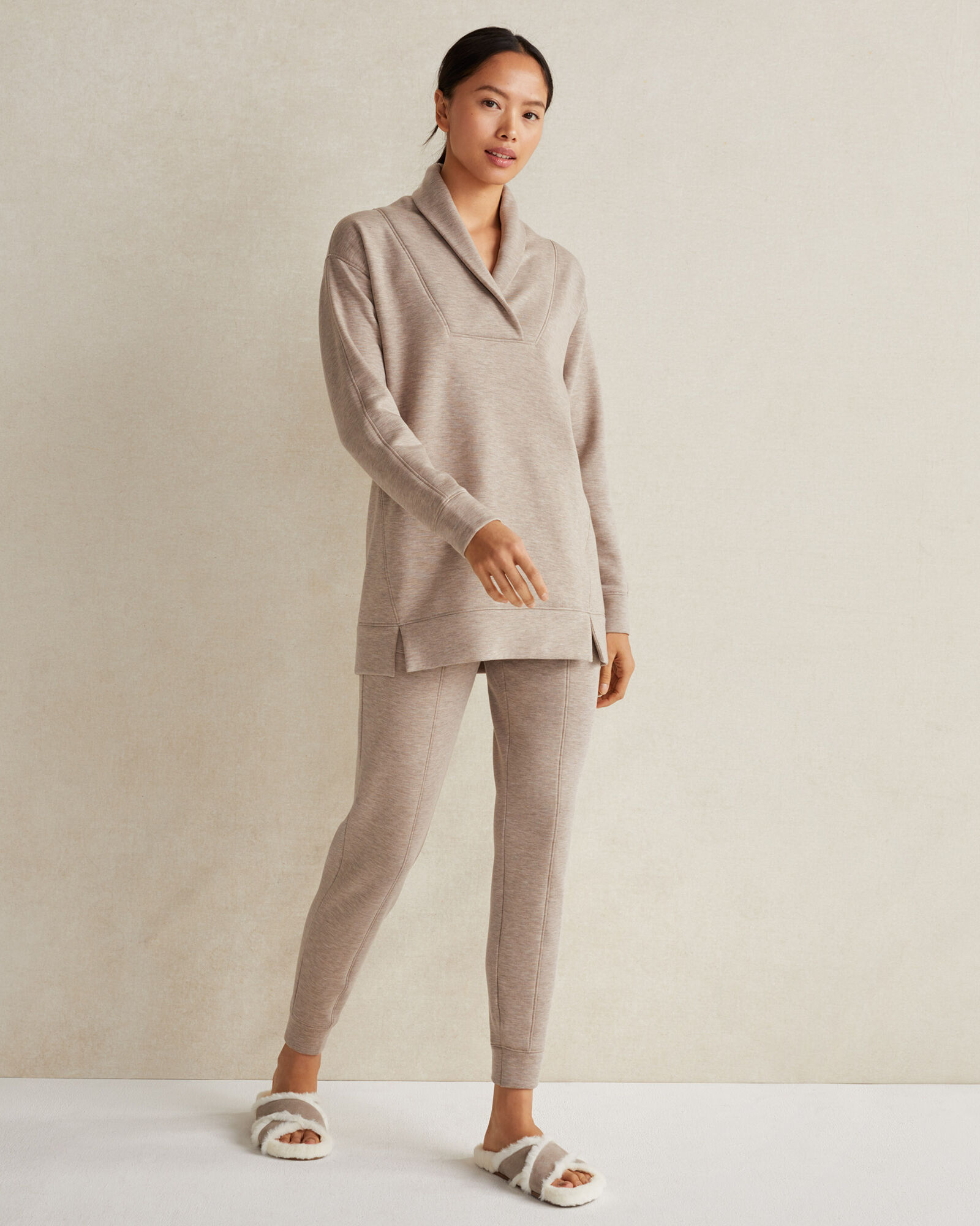 Fleece Shawl Collar Top