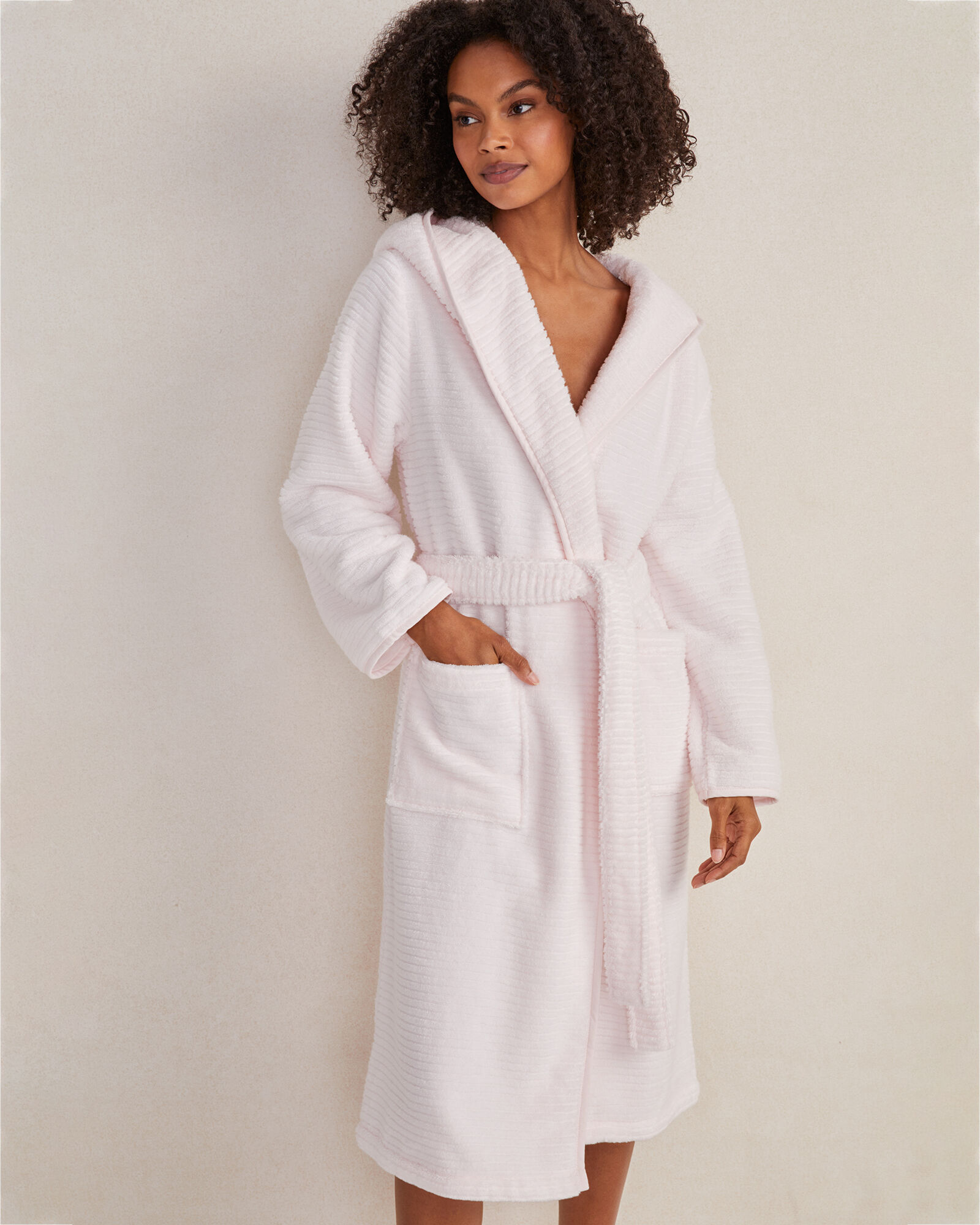 Organic Cotton Ribbed Terry Hooded Robe Haven Well Within