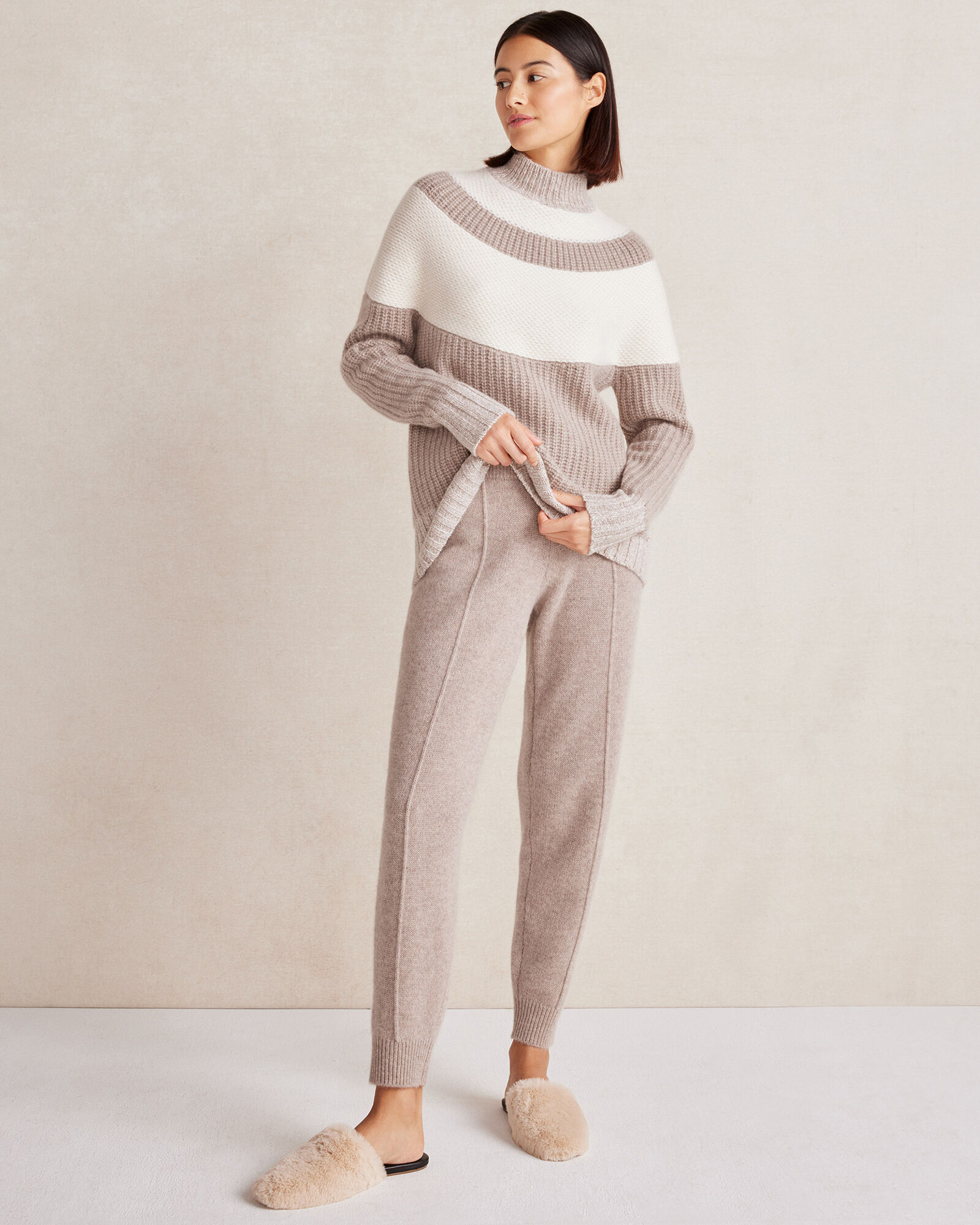 Cashmere Colorblock Yoke Sweater | Haven Well Within