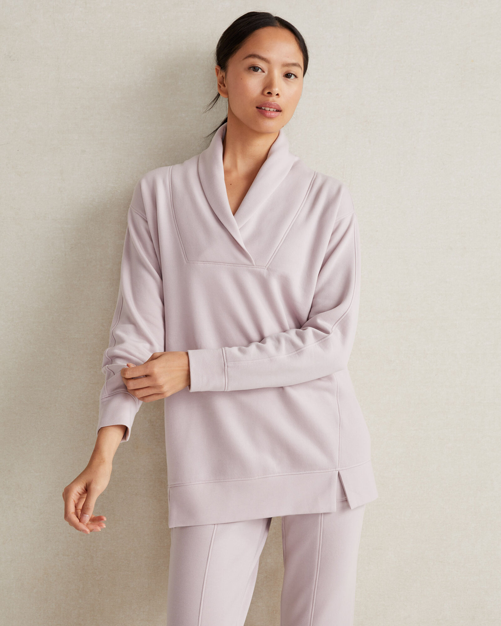 Fleece Shawl Collar Top