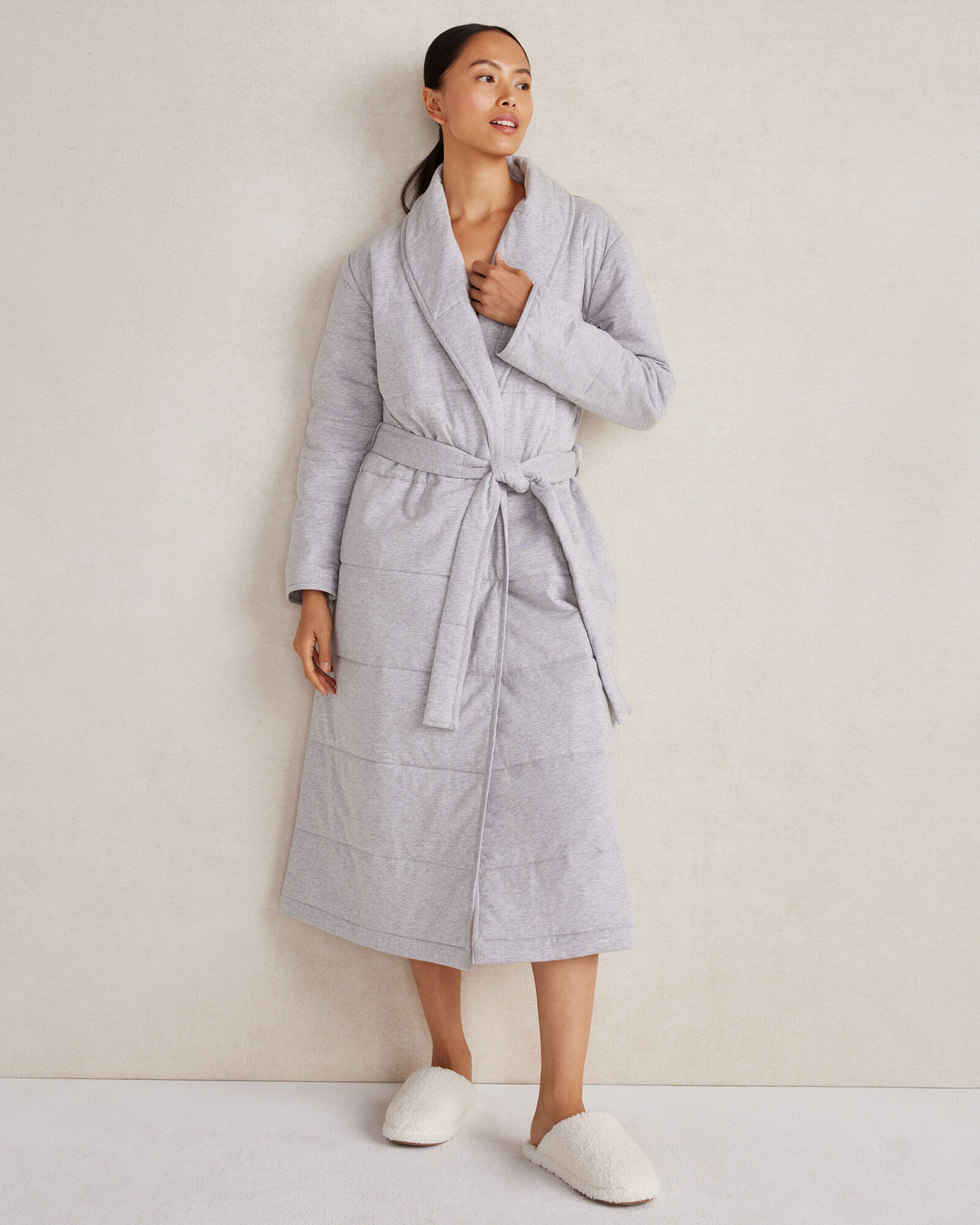 organic cotton dressing gowns Organic Cotton Quilted Duvet Robe