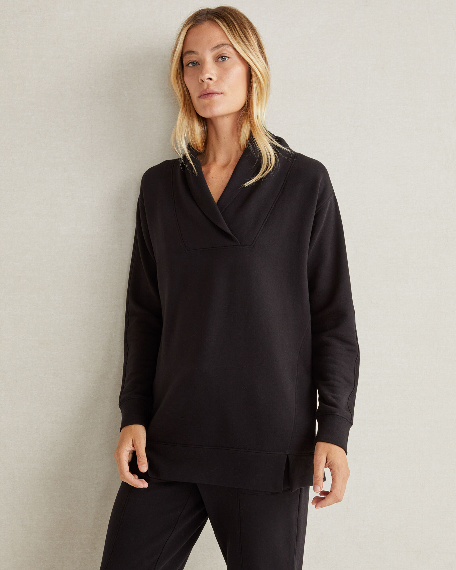 Fleece Shawl Collar Top