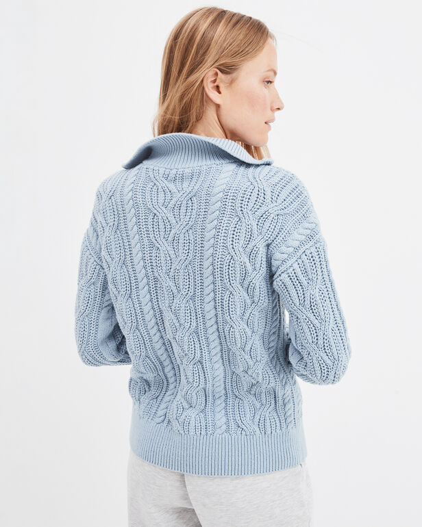 Cable Knit Half-Zip Sweater