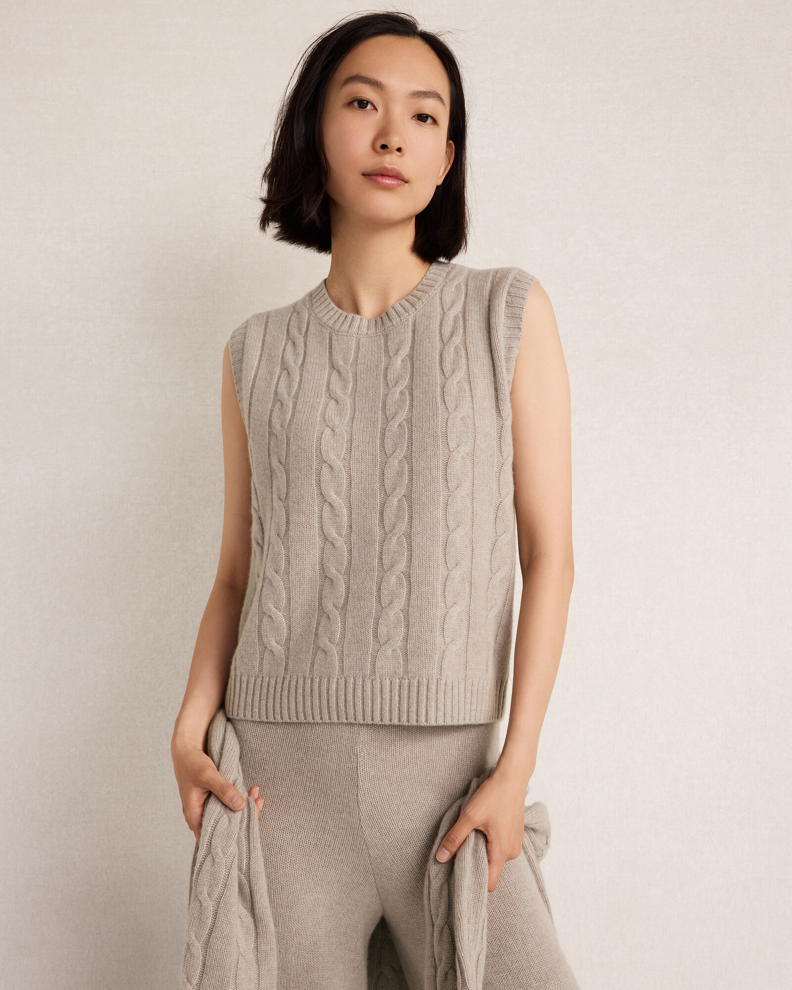 Cashmere Cable Knit Tank