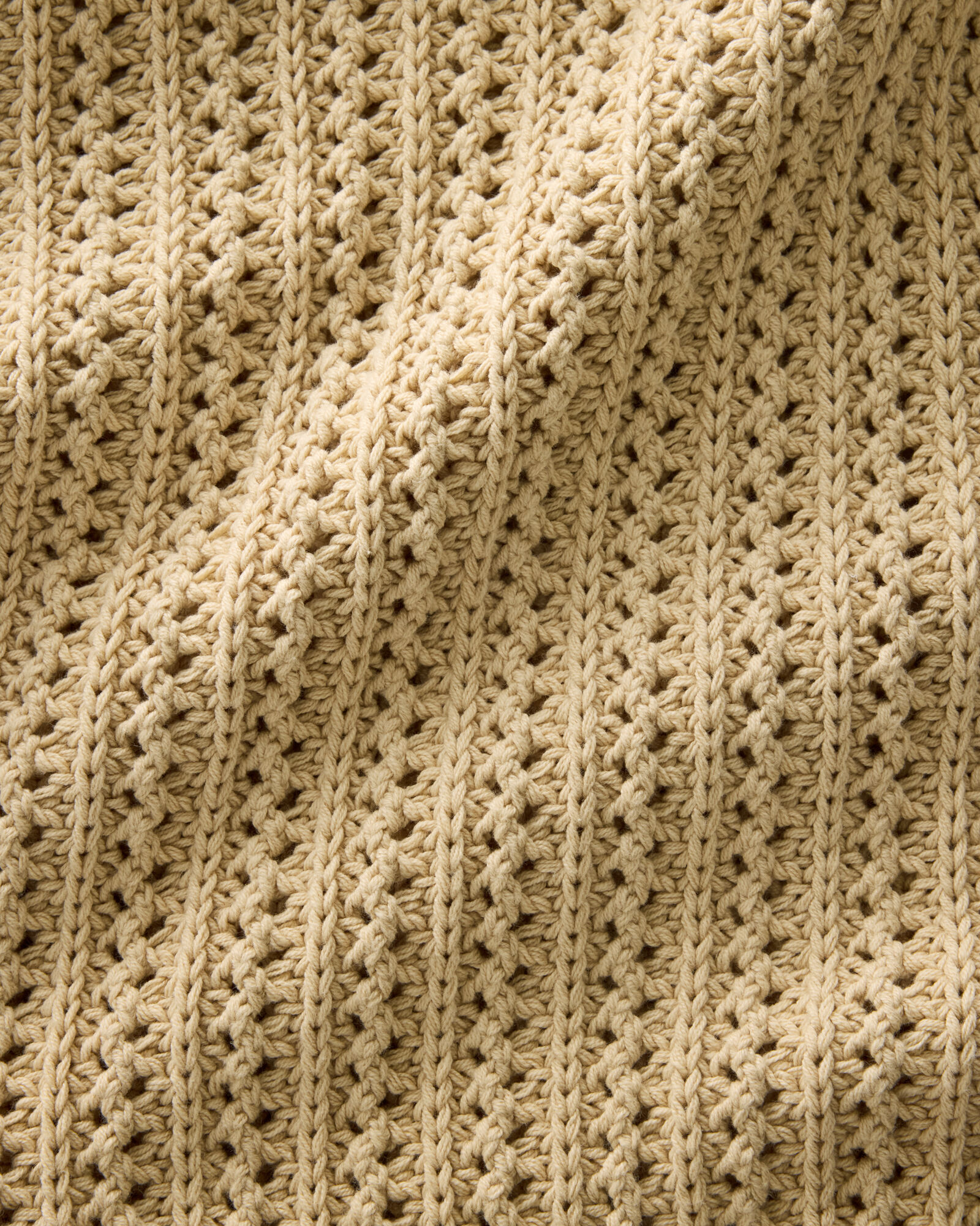 Textured Cotton Blend V-Neck Sweater