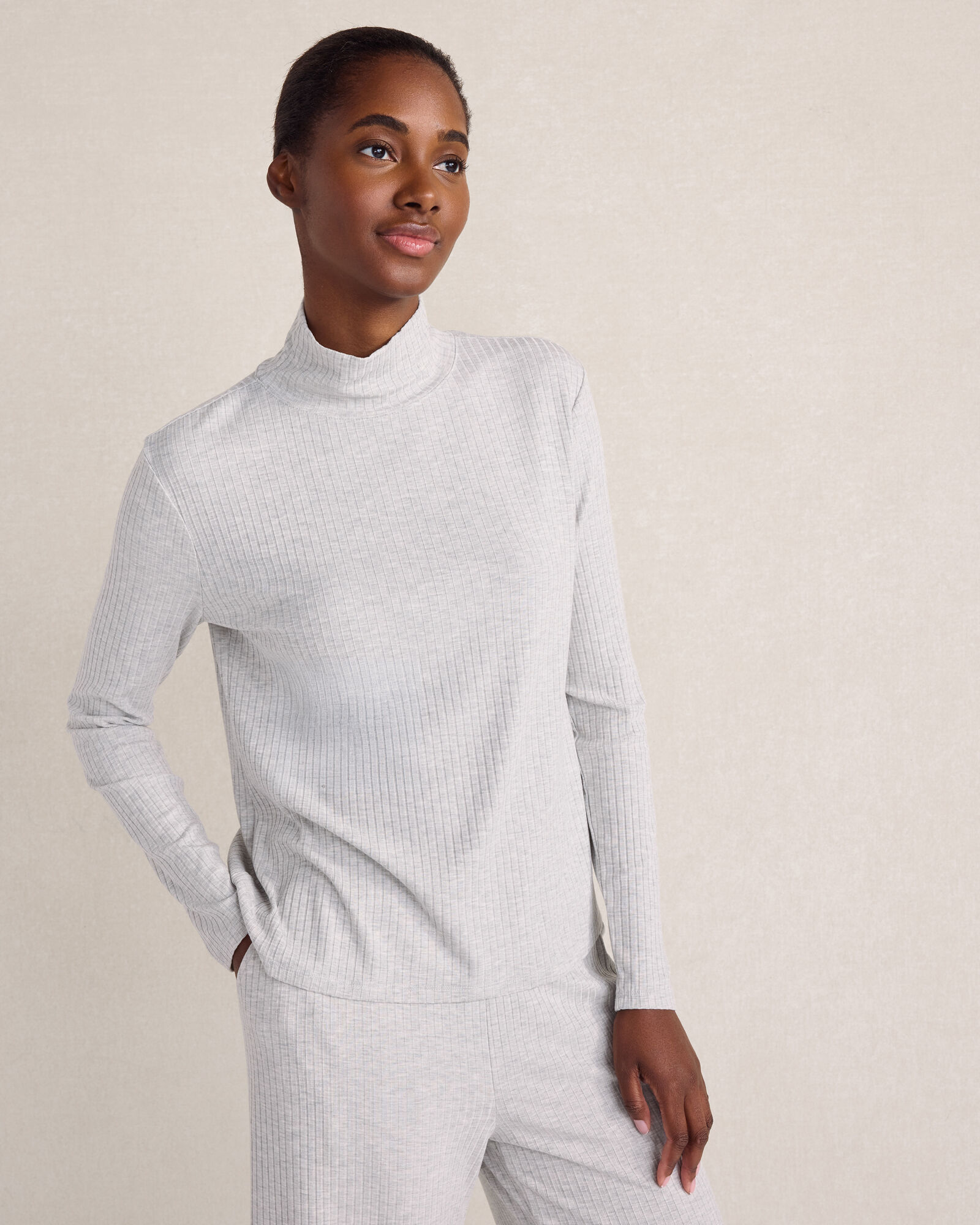 Resti Drapey Rib Knit Turtleneck