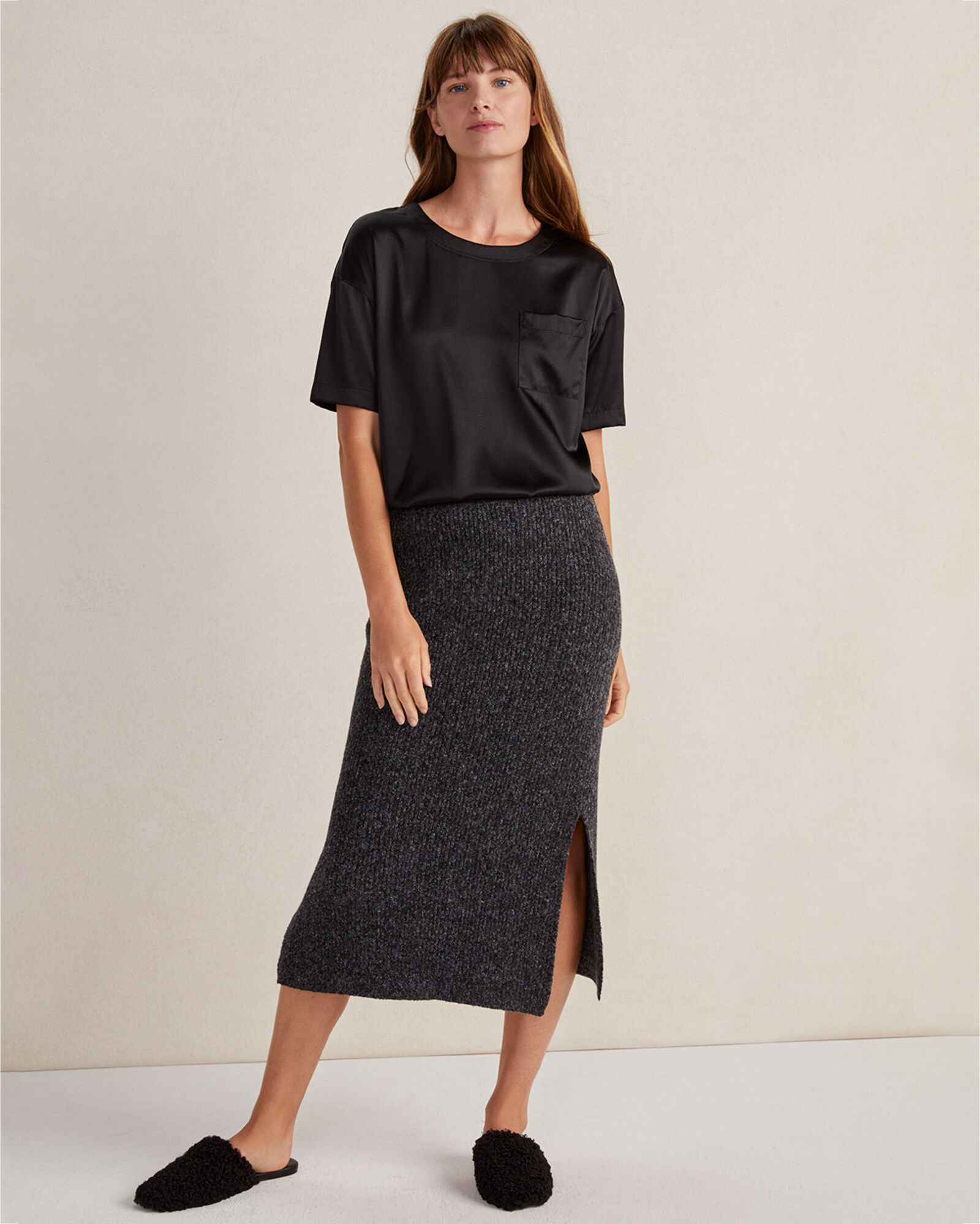 Cotton ribbed skirt hotsell