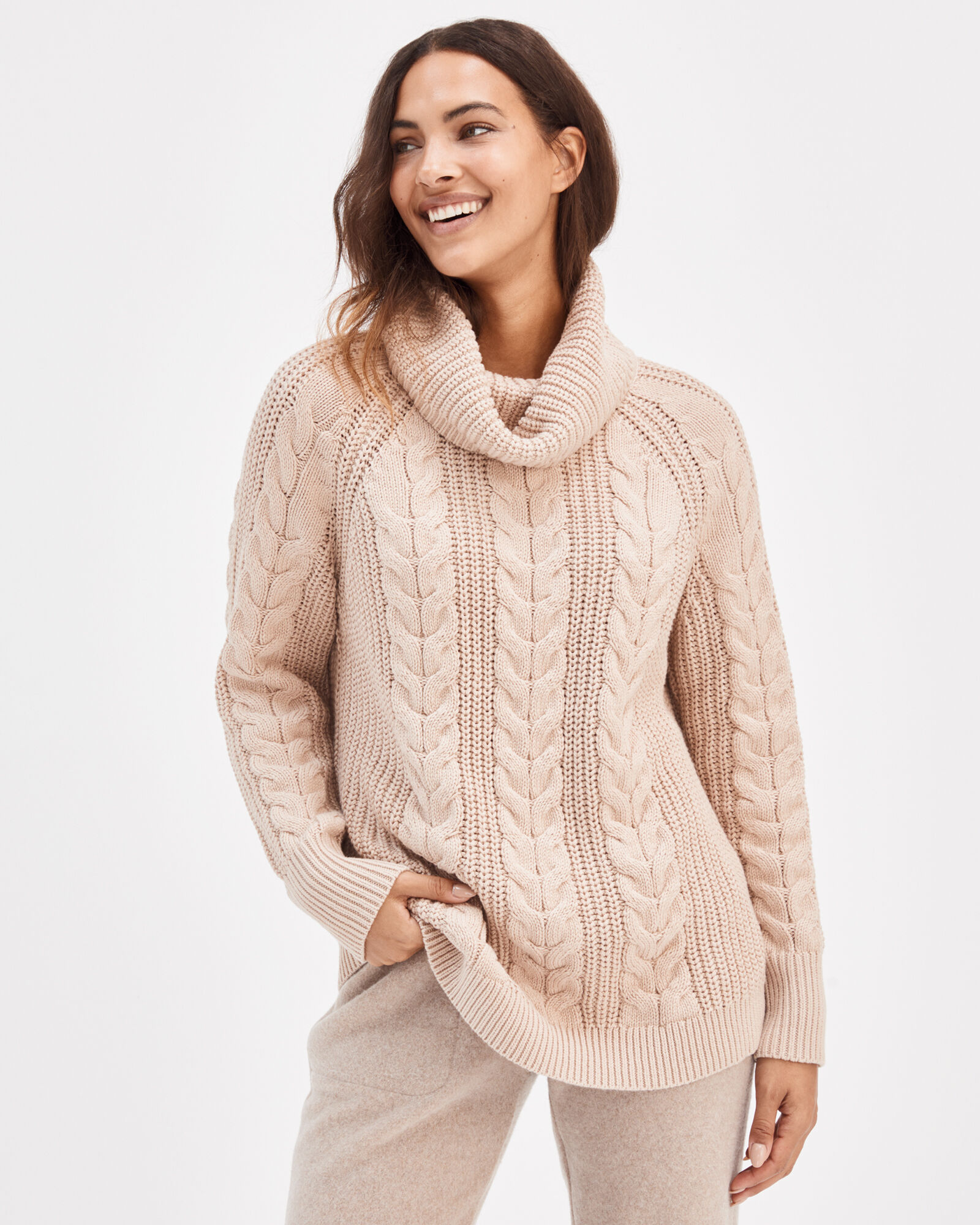Cowlneck Cable Knit Sweater Haven Well Within