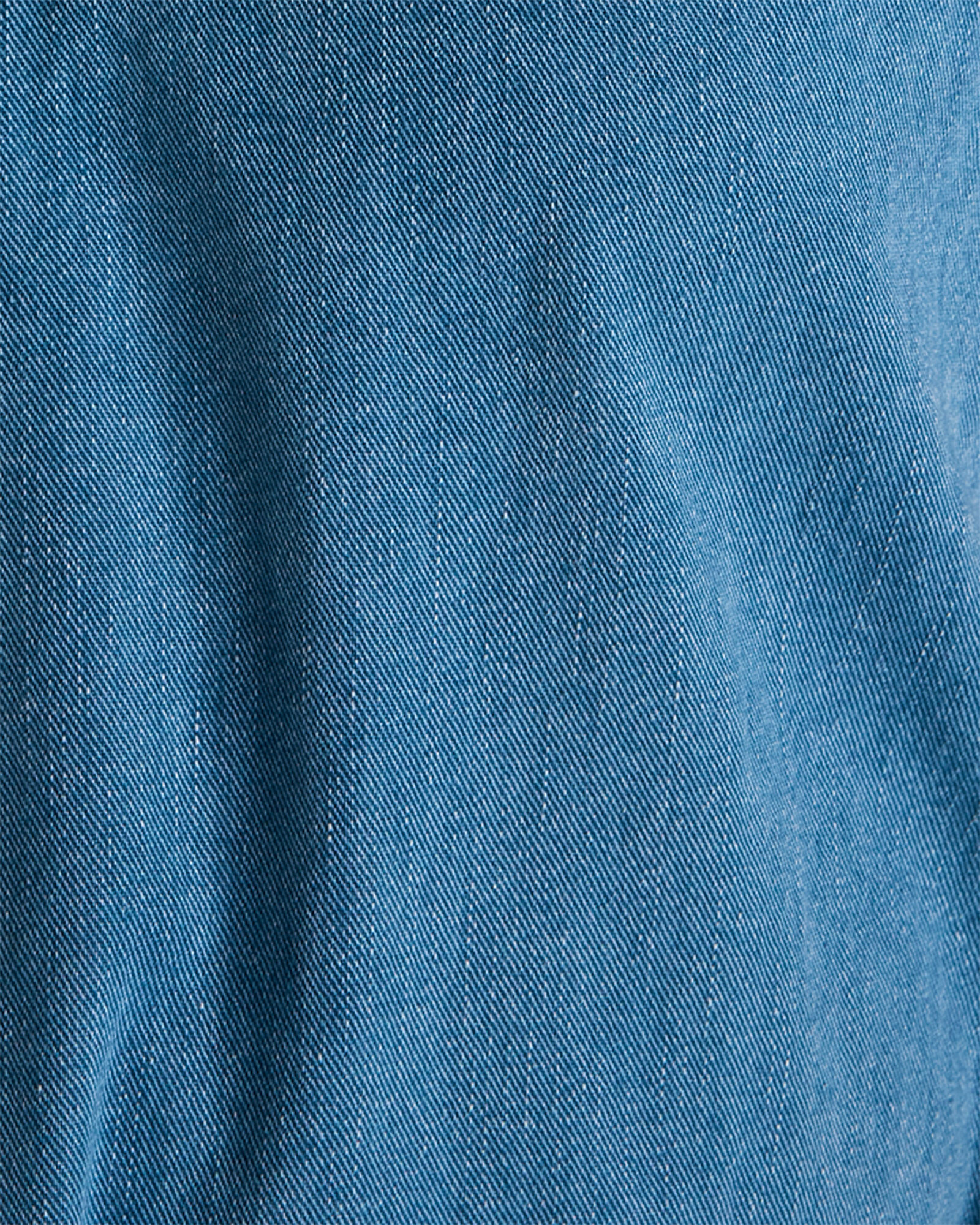 Organic Cotton Denim V-Neck Belted Top