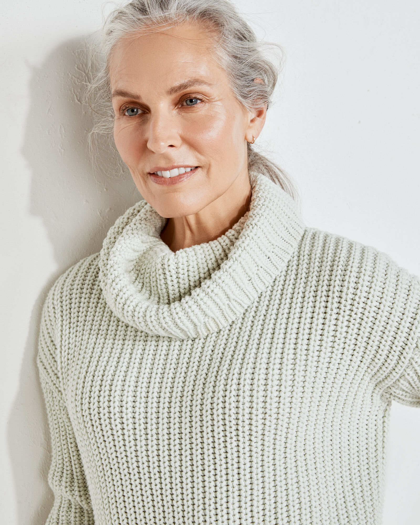 Funnel Neck Cotton Sweater Haven Well Within