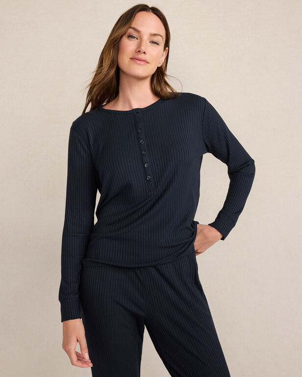 Resti Drapey Rib Knit Henley