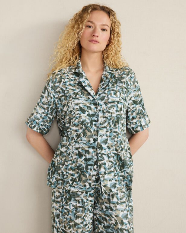 Organic Cotton Gauze Floral Pajama Top