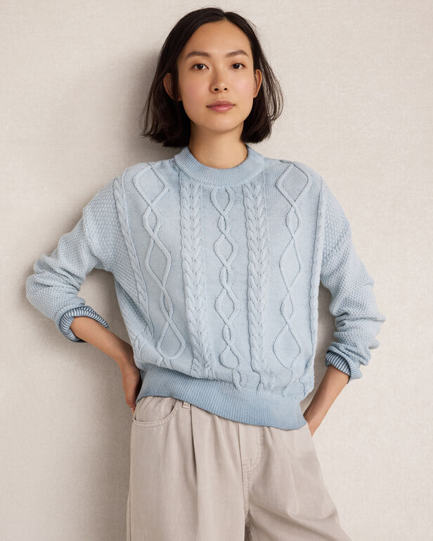 Cotton Cable Knit Gradient Dye Sweater