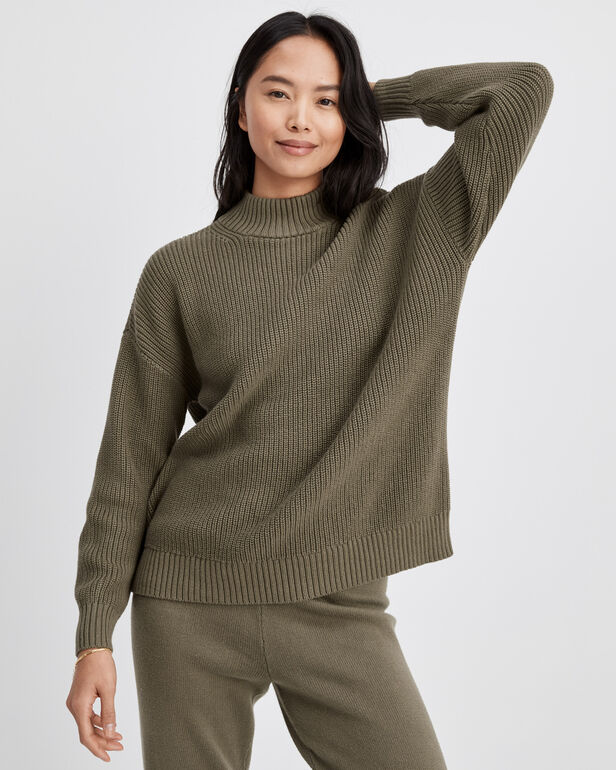 Organic Cotton Mock Neck Sweater