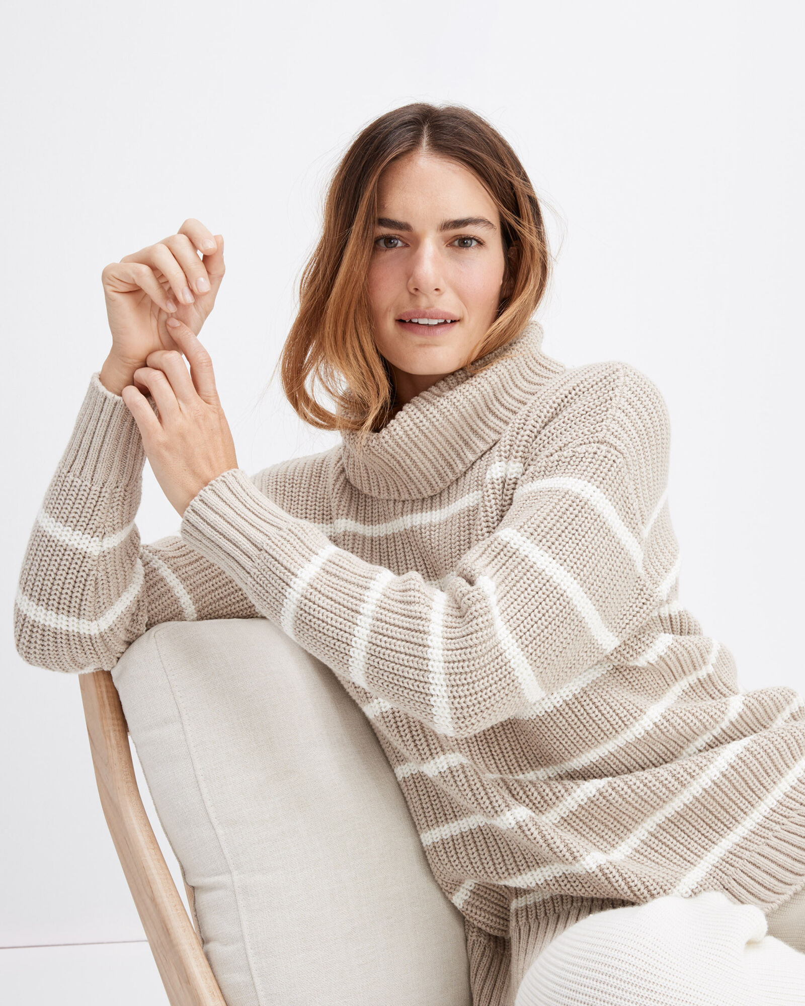 Cotton turtleneck tunic deals