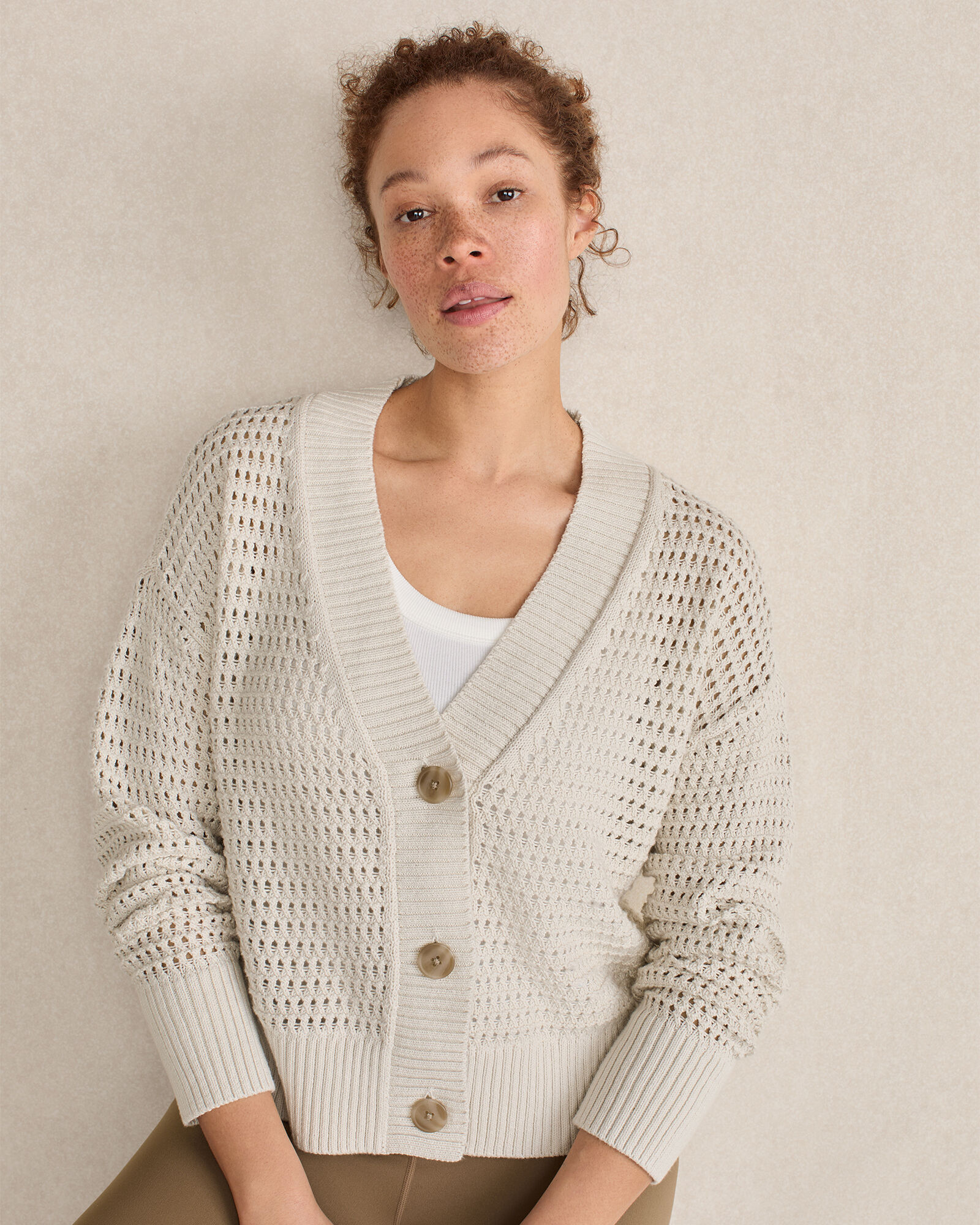Organic Cotton Open Stitch Cardigan